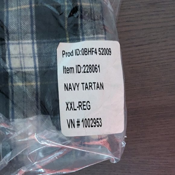 Men's LL Bean Traditional Fit Button Down Shirt Tartan Navy Blue Green XXL NEW - Picture 3 of 4